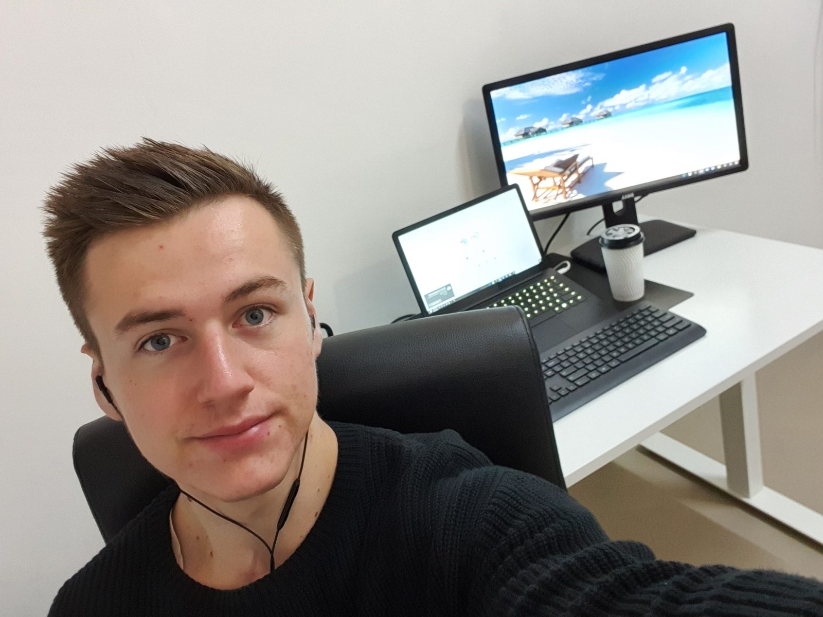 Lachie in his first office