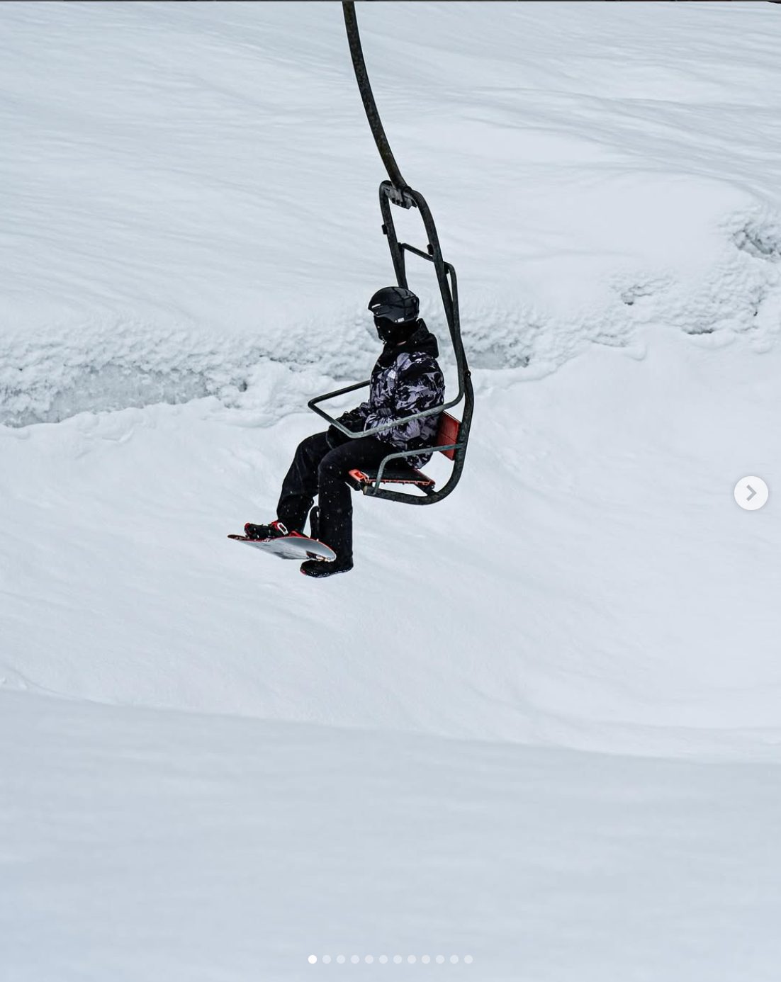 Lachie snowboarding in Japan