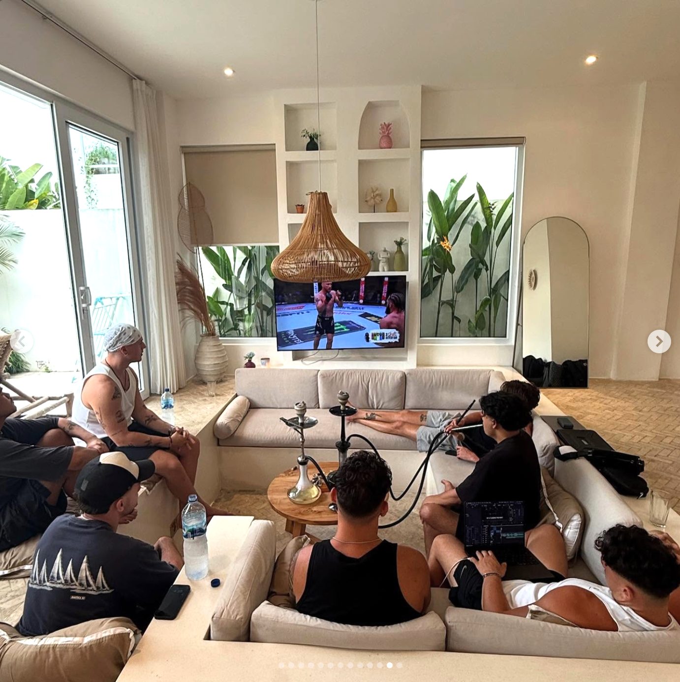 Lachie and his team hanging out in the Bali villa