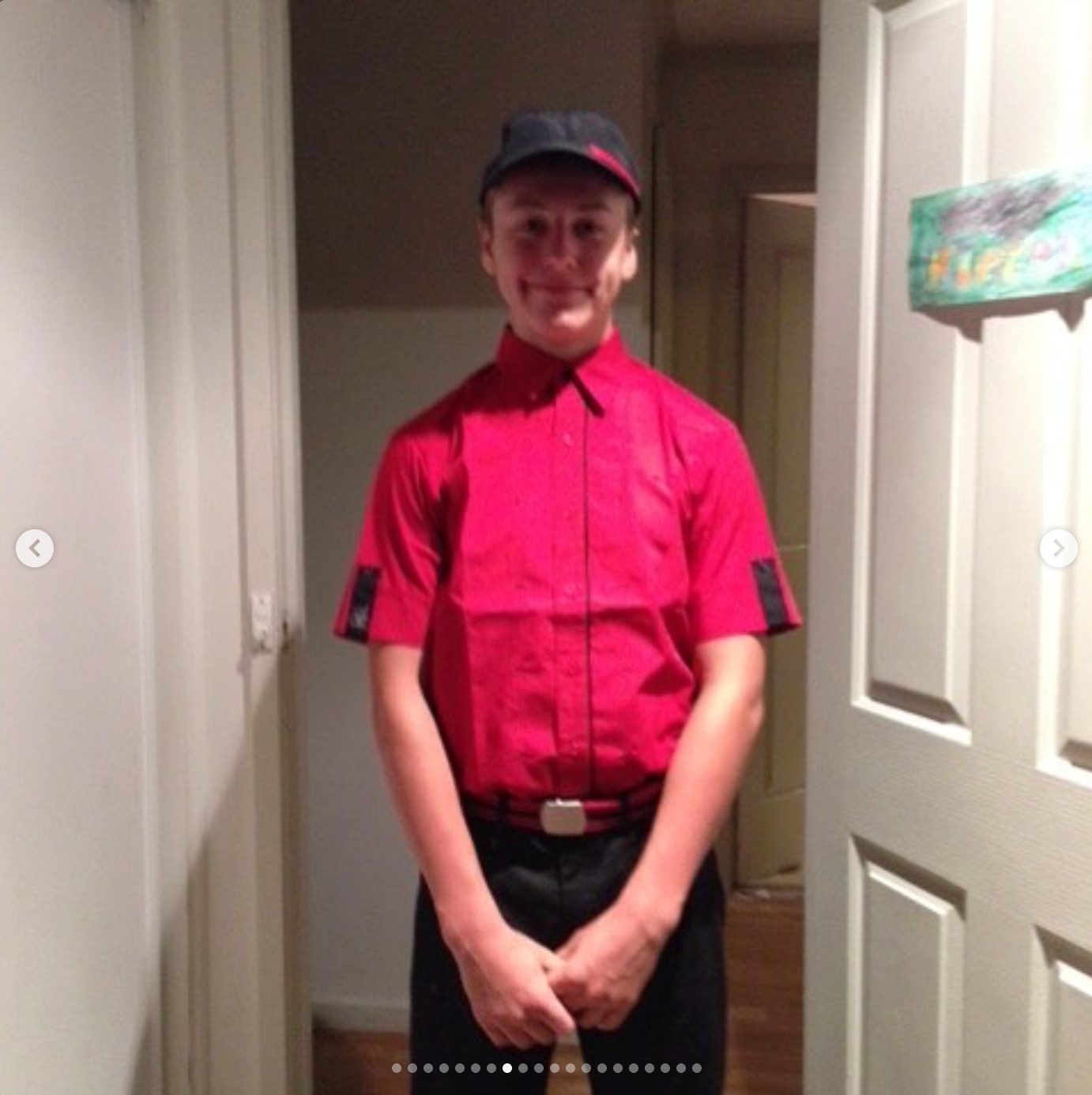 Lachie working at McDonald's as a teenager